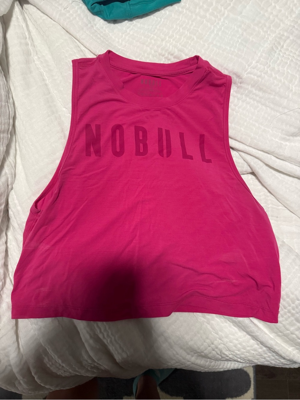 NOBULL Hot Pink Cropped Logo Tank